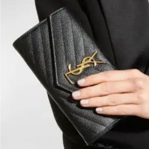 Althentic 🔥 YSL Black larger envelope fold wallet